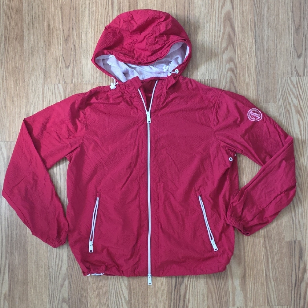 Armani Exchange Red Mesh Windbreaker Jacket
